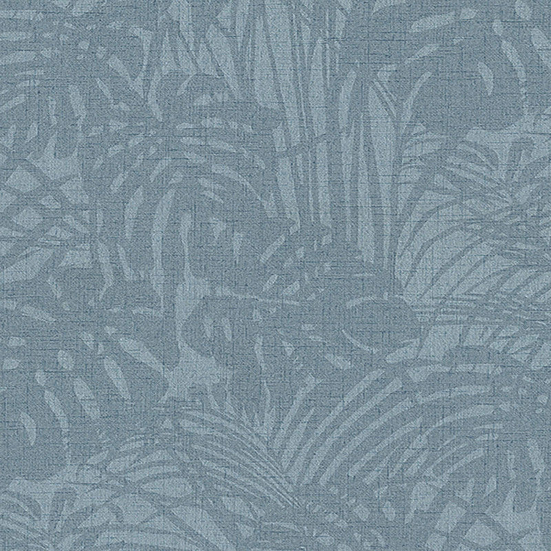 Abstract Palm Leaf Textured Wallpaper in Blue/Teal