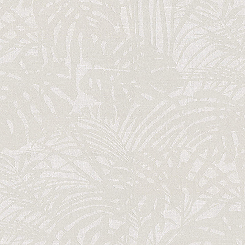Abstract Palm Leaf Textured Wallpaper in Pearl/Grey
