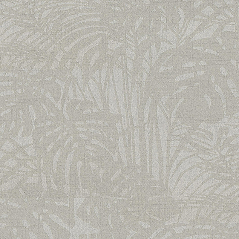 Abstract Palm Leaf Textured Wallpaper in Light Grey