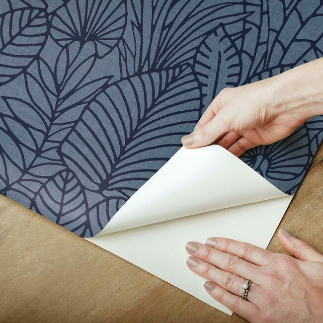 Tropical Leaves Sketch Peel and Stick Wallpaper