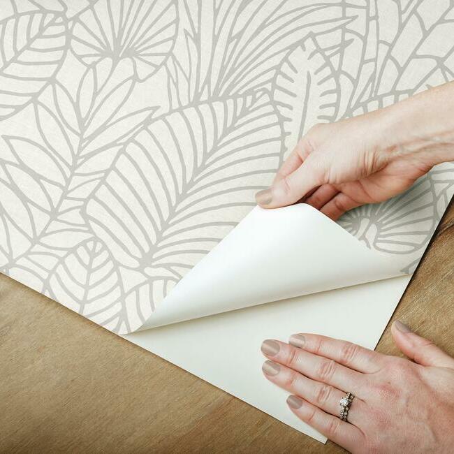 Tropical Leaves Sketch Peel and Stick Wallpaper