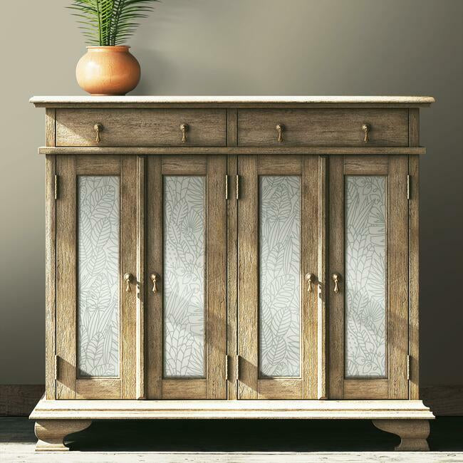 Tropical Leaves Sketch Peel and Stick Wallpaper