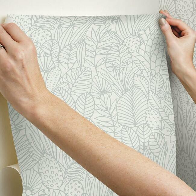 Tropical Leaves Sketch Peel and Stick Wallpaper