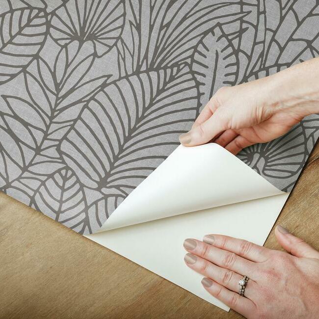 Tropical Leaves Sketch Peel and Stick Wallpaper