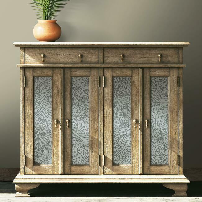 Tropical Leaves Sketch Peel and Stick Wallpaper