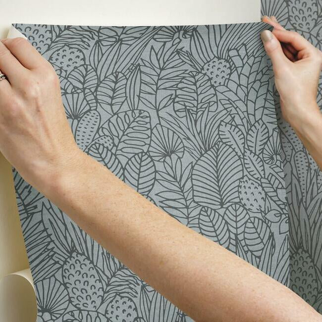 Tropical Leaves Sketch Peel and Stick Wallpaper