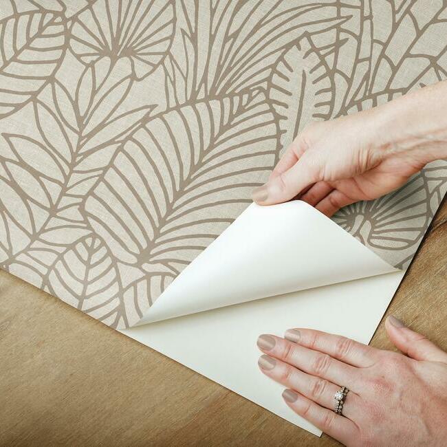 Tropical Leaves Sketch Peel and Stick Wallpaper