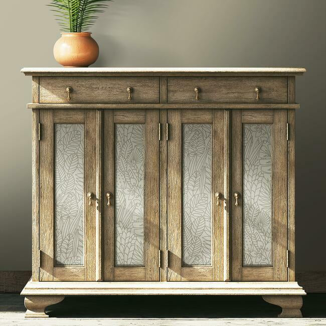 Tropical Leaves Sketch Peel and Stick Wallpaper