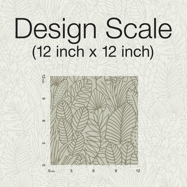 Tropical Leaves Sketch Peel and Stick Wallpaper