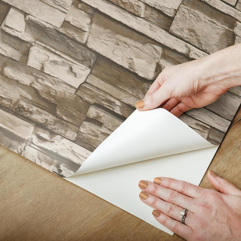 Stacked Stone Peel and Stick Wallpaper