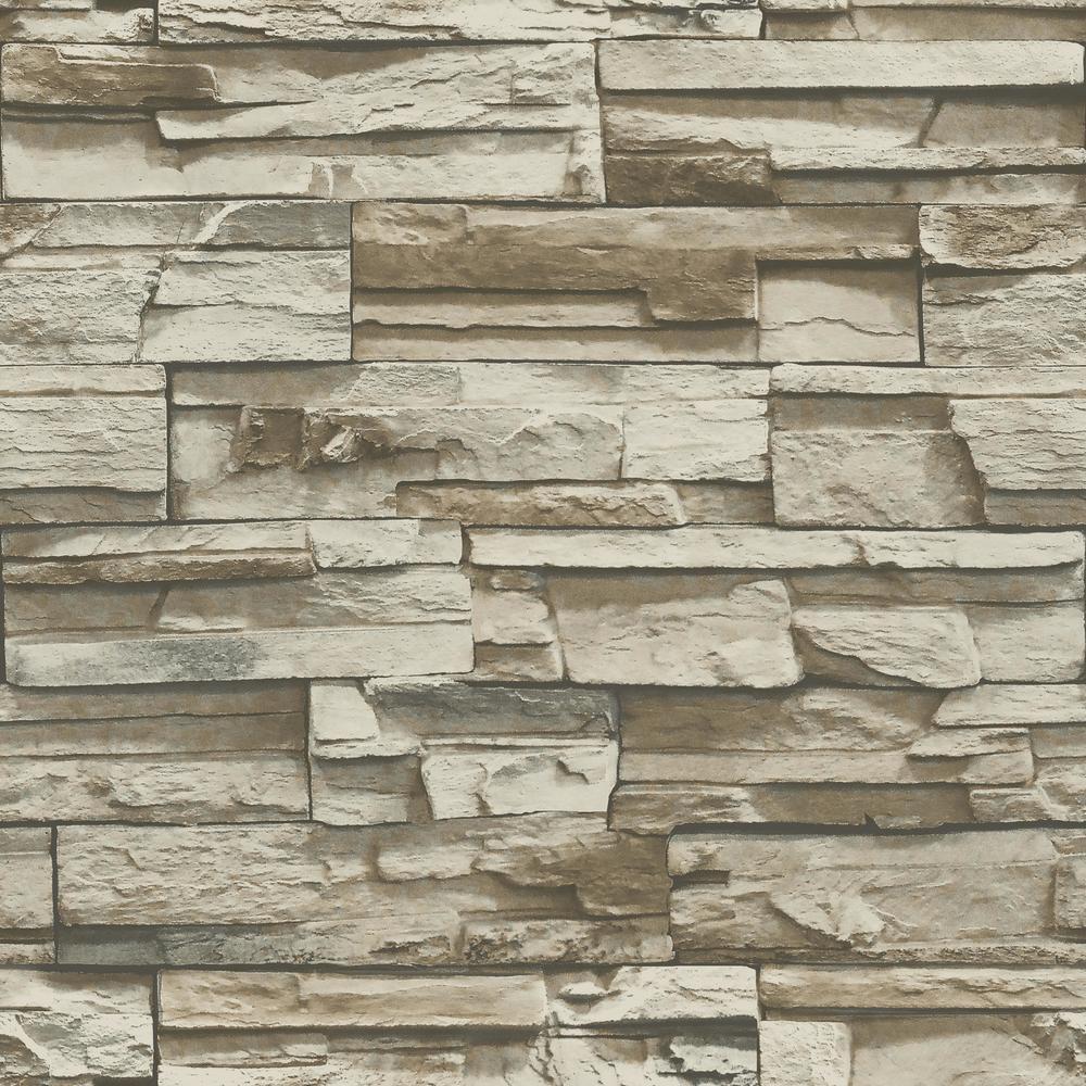 Stacked Stone Peel and Stick Wallpaper
