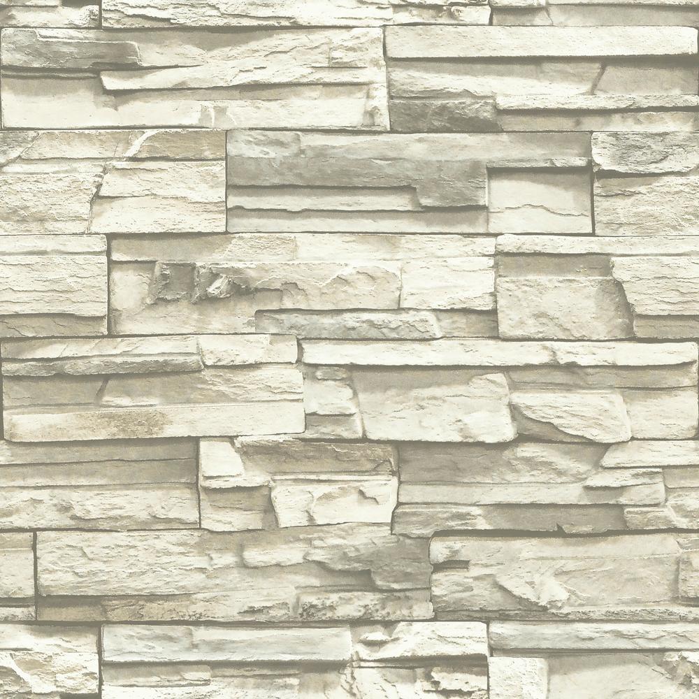 Stacked Stone Peel and Stick Wallpaper