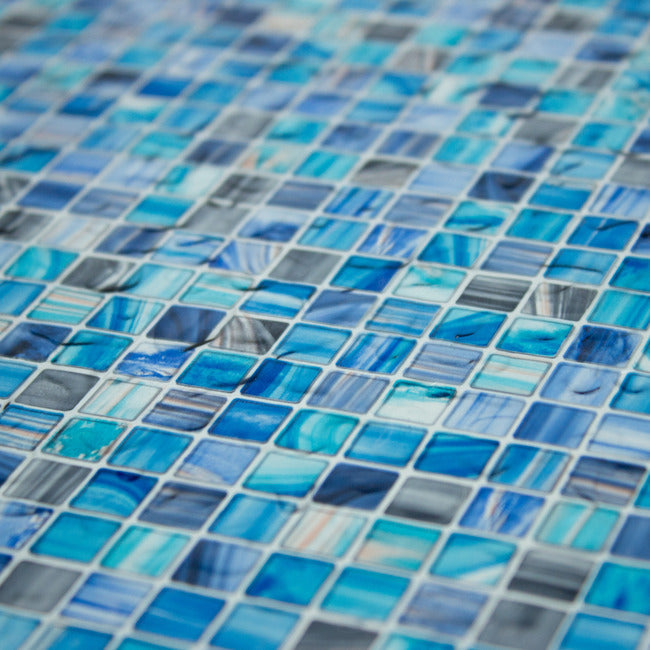 Blue Mosaic Privacy Window Film