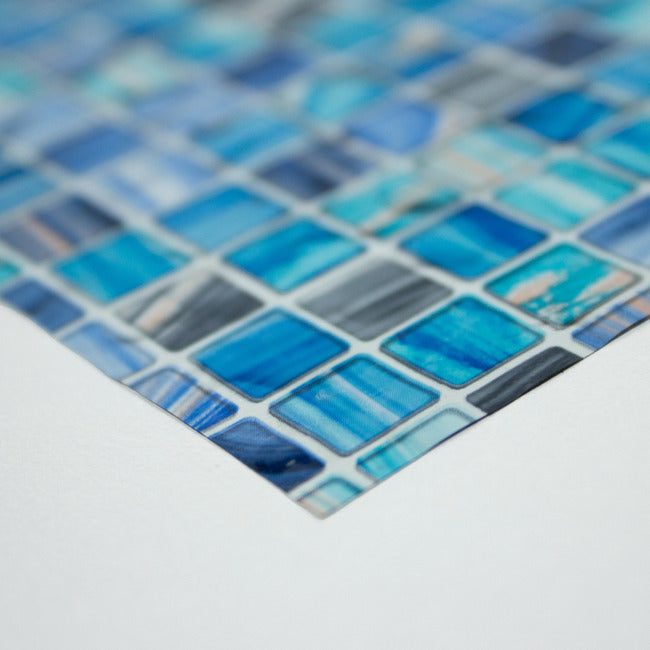 Blue Mosaic Privacy Window Film