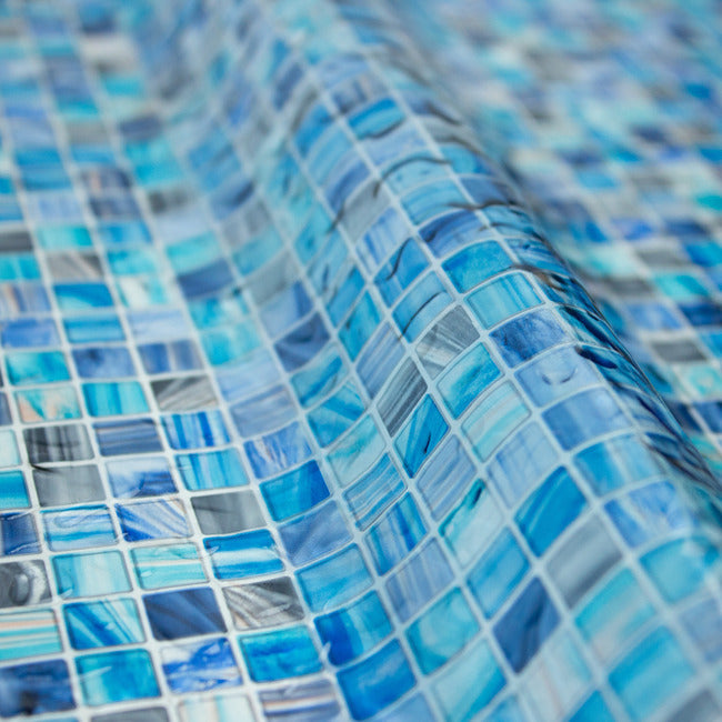 Blue Mosaic Privacy Window Film